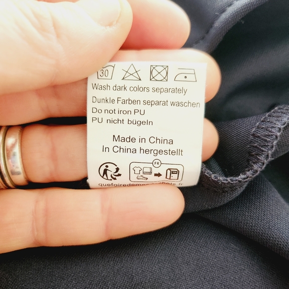 NWT GRACE KARIN navy long sleeves wrap v-neck blouse - Picture 8 of 8